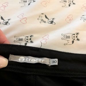 Stretchy leather pants.